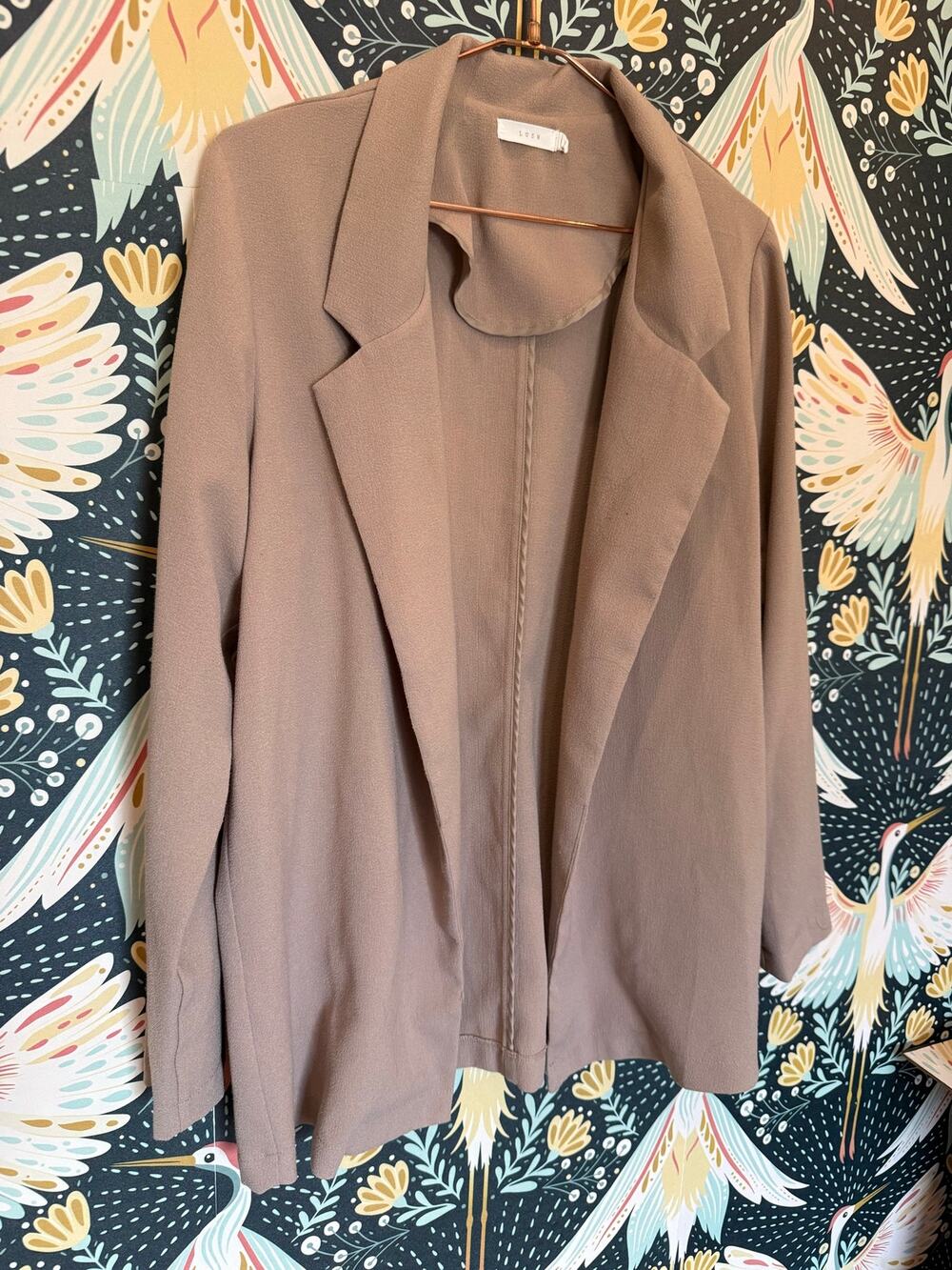 Lush long line taupe blazer size M